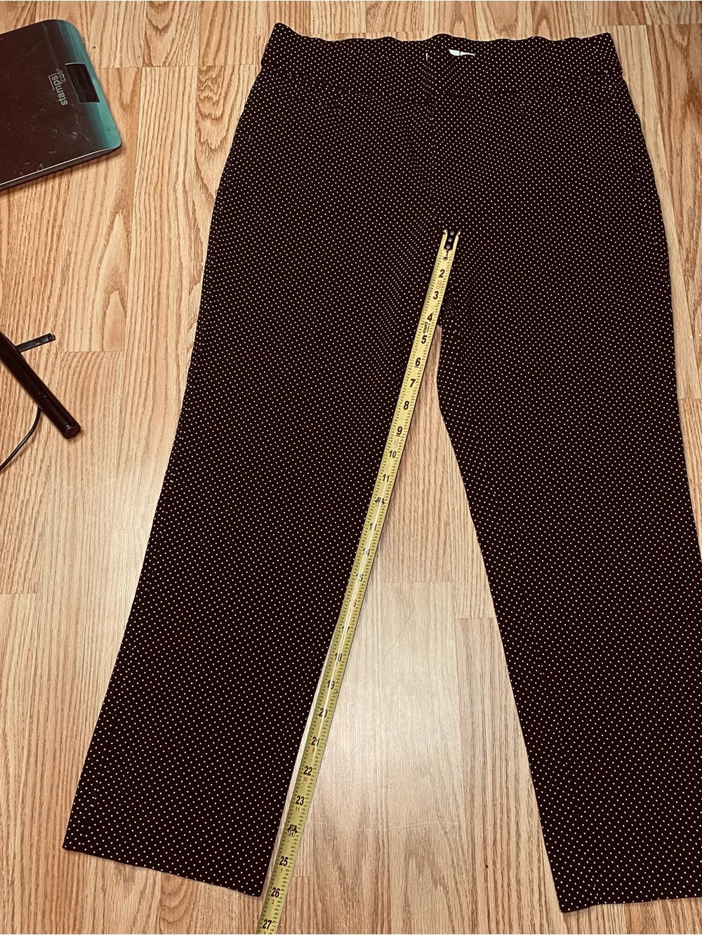 Kim Rogers Black with White Polka Dot Petite Pants Size 12P